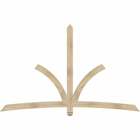 Ekena Millwork Davenport Rough Sawn Timber Gable Bracket, Douglas Fir, 96"W x 60"H x 2"D x 4"F, 15/12 Pitch GBW096X60X0204DAV00RDF